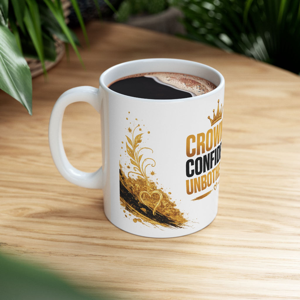 Crowned Confident Unbothered Mug | Ceramic Coffee Cup (11oz, 15oz)