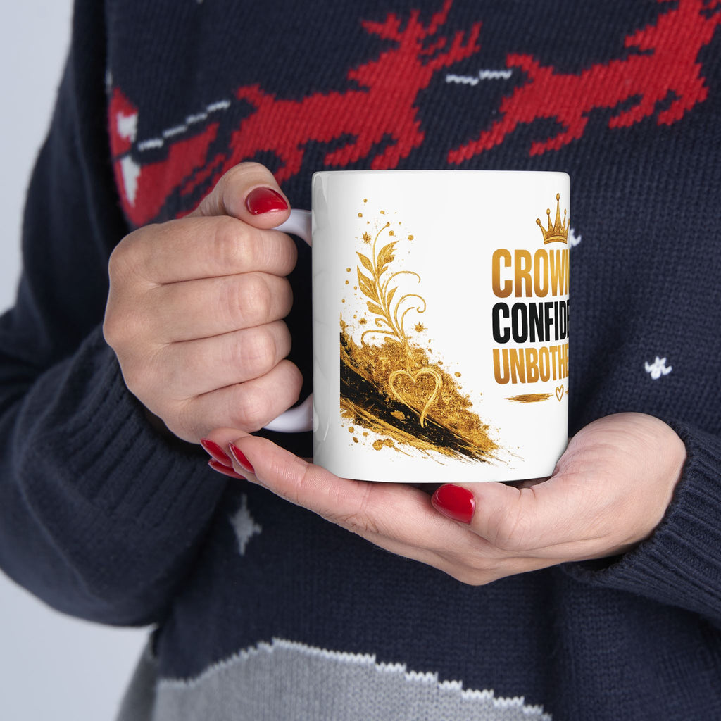 Crowned Confident Unbothered Mug | Ceramic Coffee Cup (11oz, 15oz)