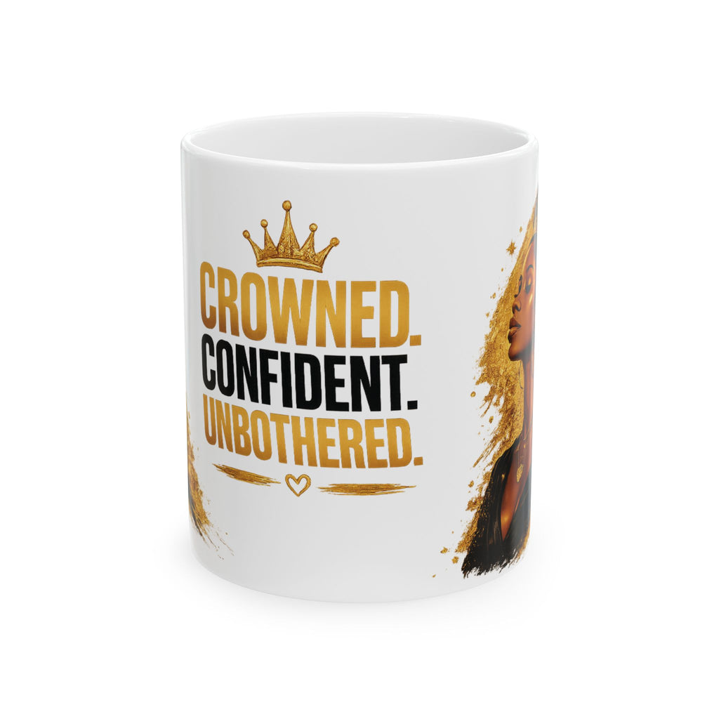 Crowned Confident Unbothered Mug | Ceramic Coffee Cup (11oz, 15oz)